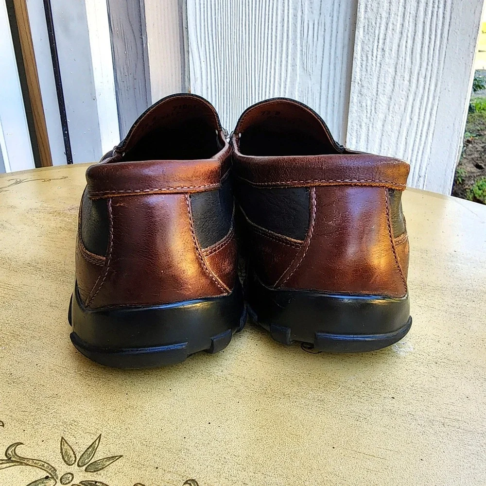 Allen Edmonds Sz 12 D Black Brown Leather‎ Boulder Venetian Driving Moc Loafers